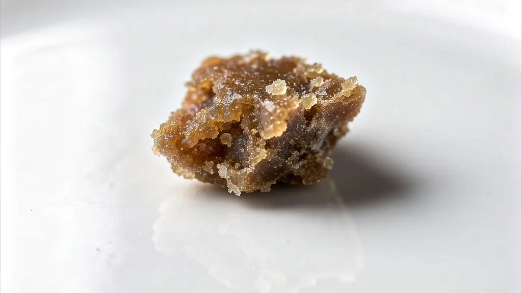 Texture détaillée de résine CBD THV sur surface claire